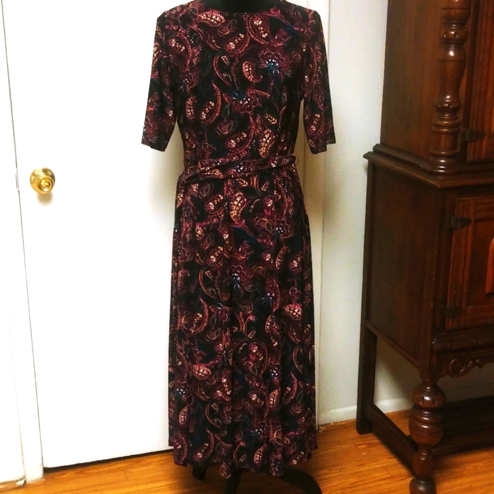 Anne Klein Dress Paisley design Cottagecore
